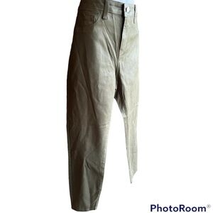 L’AGENCE✨Margot High Rise Skinny Cropped ✨NWOT Coated Shimmer Ivy Green Glitter